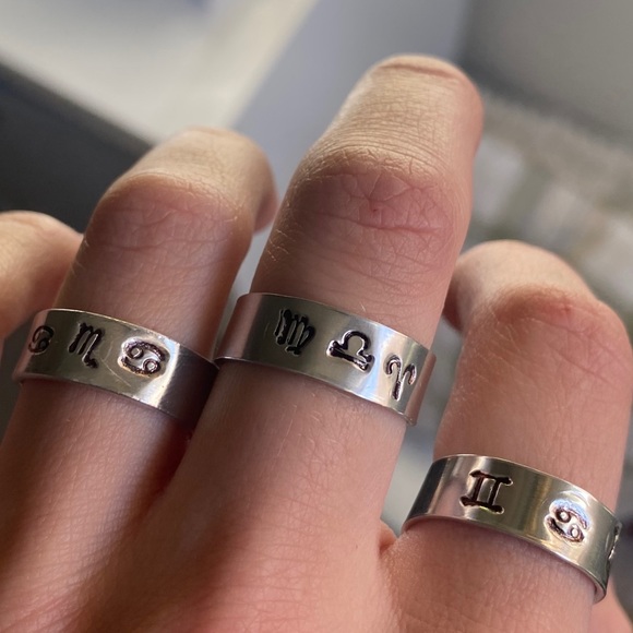 Big three Astrology zodiac signs custom rings - Picture 2 of 4